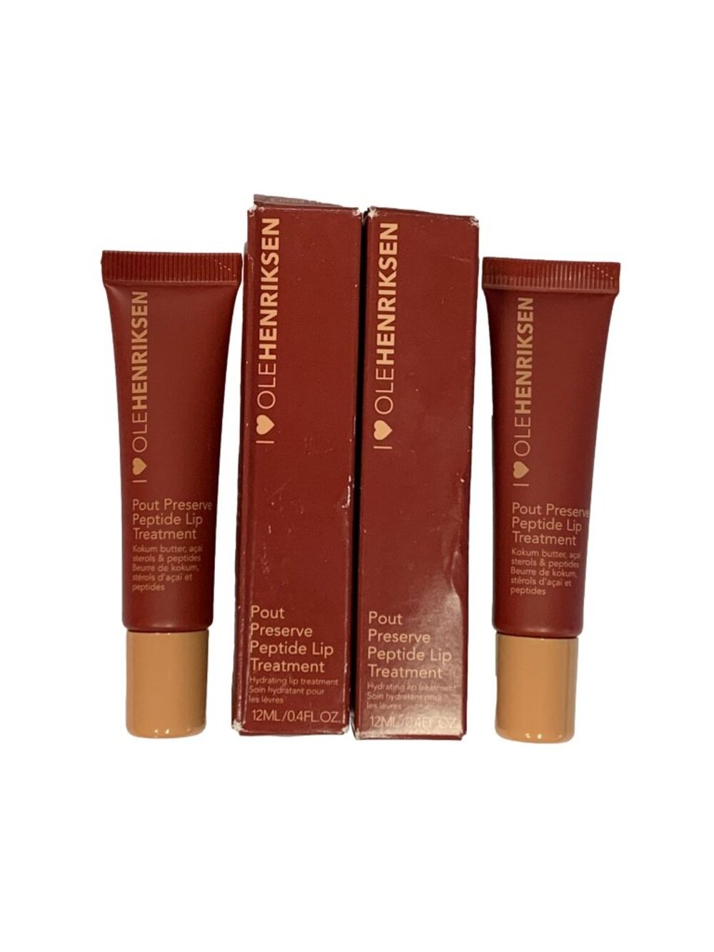 Ole Henriksen 2 Piece Pout Preserve Peptide Lip Treatment Cocoa Crème 12ml Each